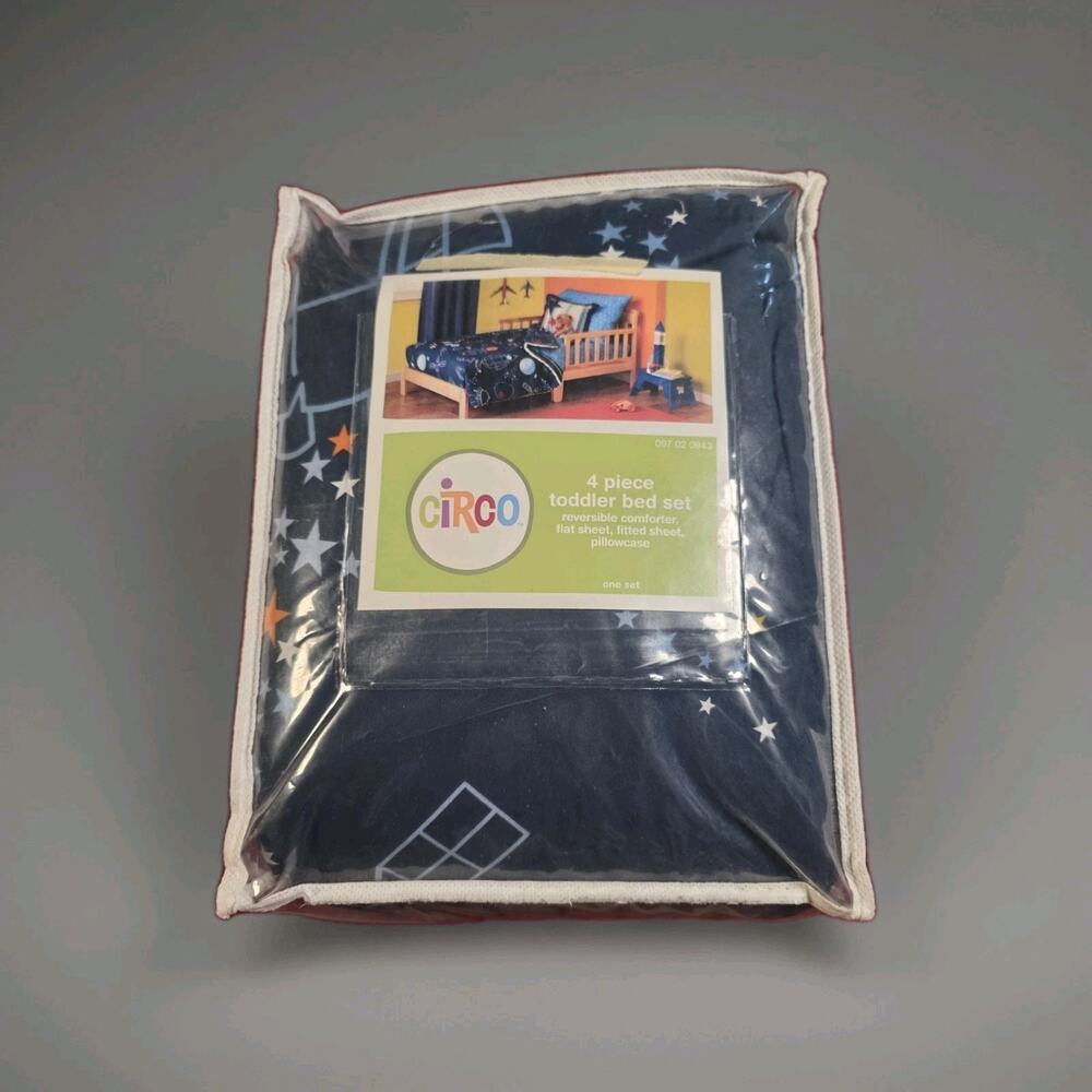 Vintage Circo Toddler Bed Set Space Rocket Stars 4 Pc New In Package